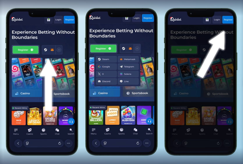 Aplikacja mobilna Rainbet na telefonach